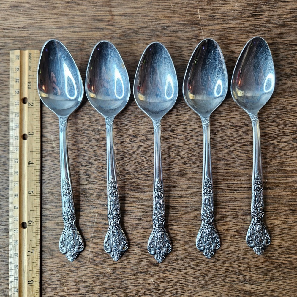 Versailles Stainless Japan Floral Scroll Tablespoons Set‎ of 5 Silverware 7.5"